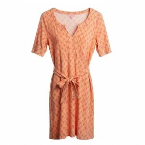 Lilly Pulitzer Vibrant Orange 100% Silk Mini Dress